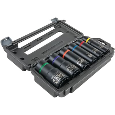 66010 Socket Set; Impact Sockets; 6-Piece w/Twelve Sizes Combined; Case Included