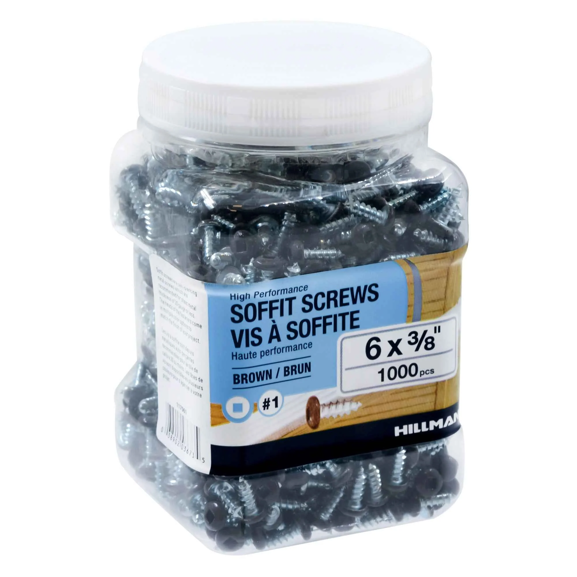 6x3/8 Panhead Soffit Screws, Painted Brown (1000 Pieces) - Image 4