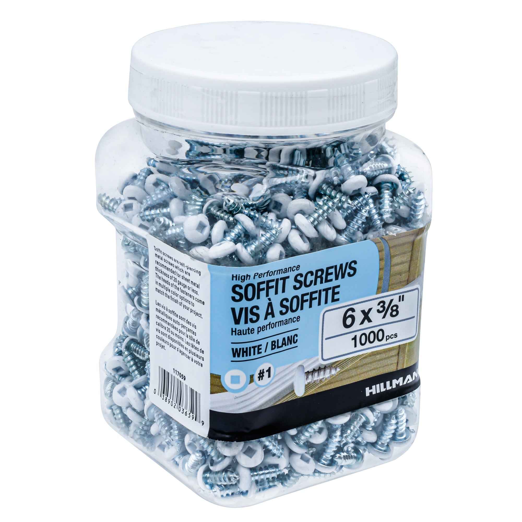6x3/8 Panhead Soffit Screws, Painted White (1000 Pieces) - Image 4