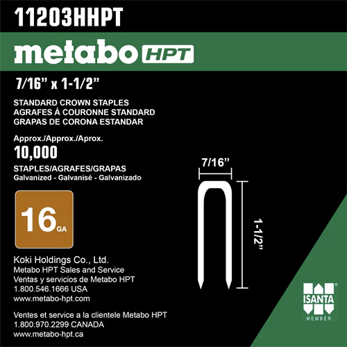 7/16”x1-1/2” 16 Gauge Electro Galvanized Crown Staples - Image 3