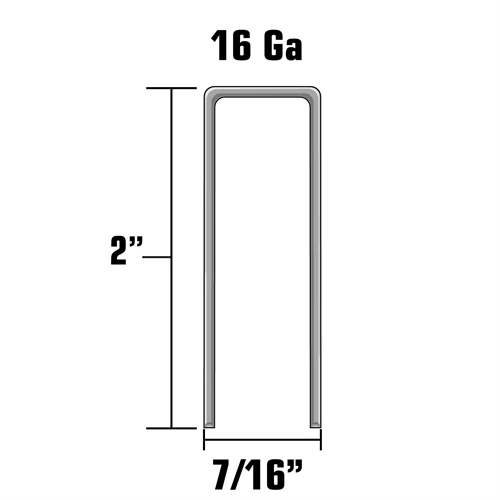 7/16”x2” 16 Gauge Electro Galvanized Crown Staples - Image 2