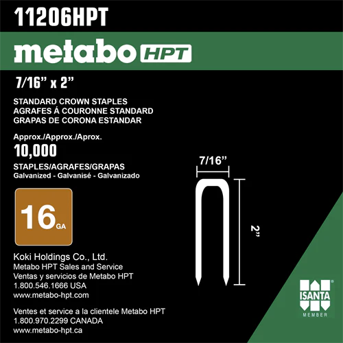 7/16”x2” 16 Gauge Electro Galvanized Crown Staples - Image 3