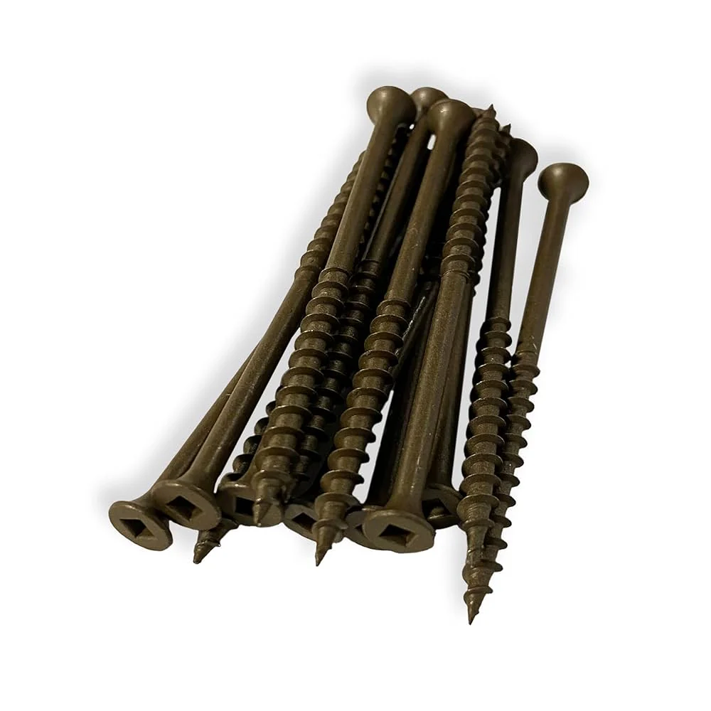Paulin #8 x 3" Flt Sqr Sckt Hd Deck Screws UNC Brwn Epoxy - Image 2