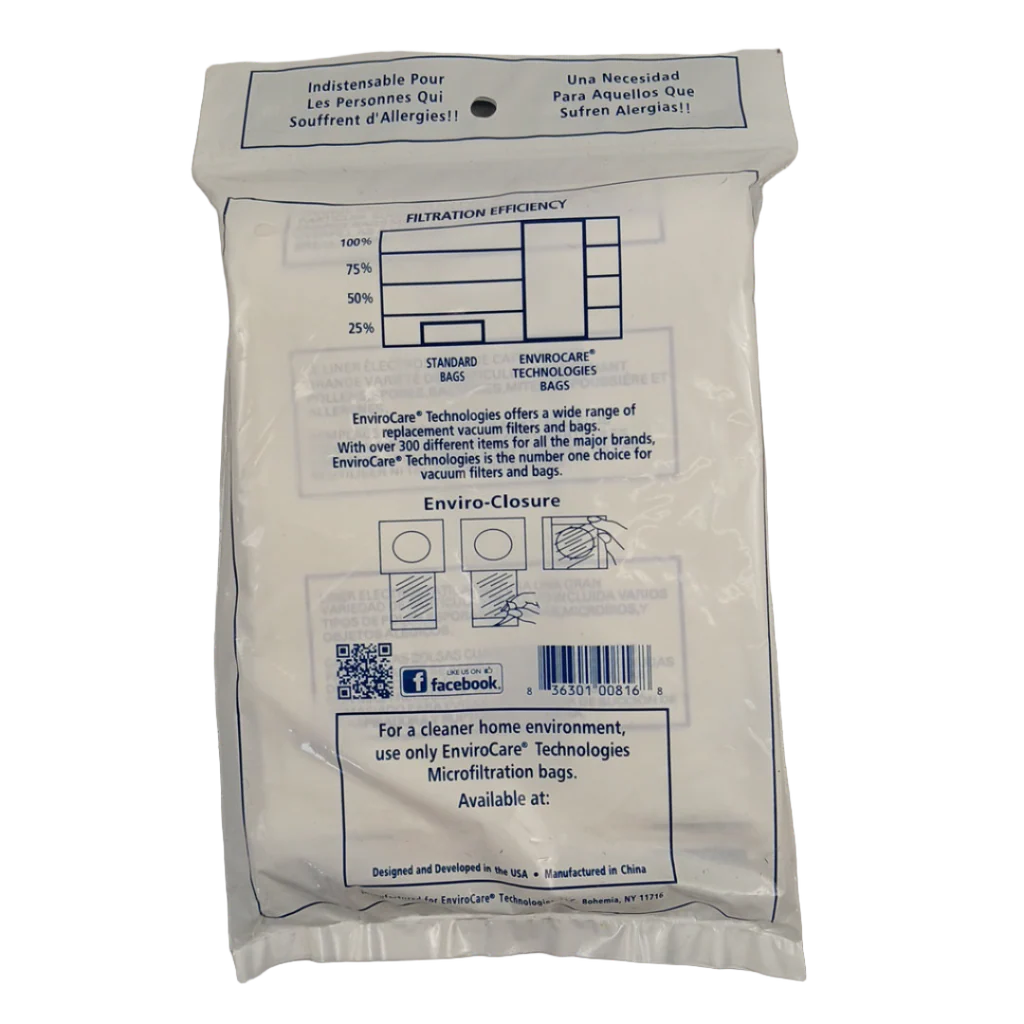 816 Vacuum Bag, Type U Micro filtration 3 PK - Image 2