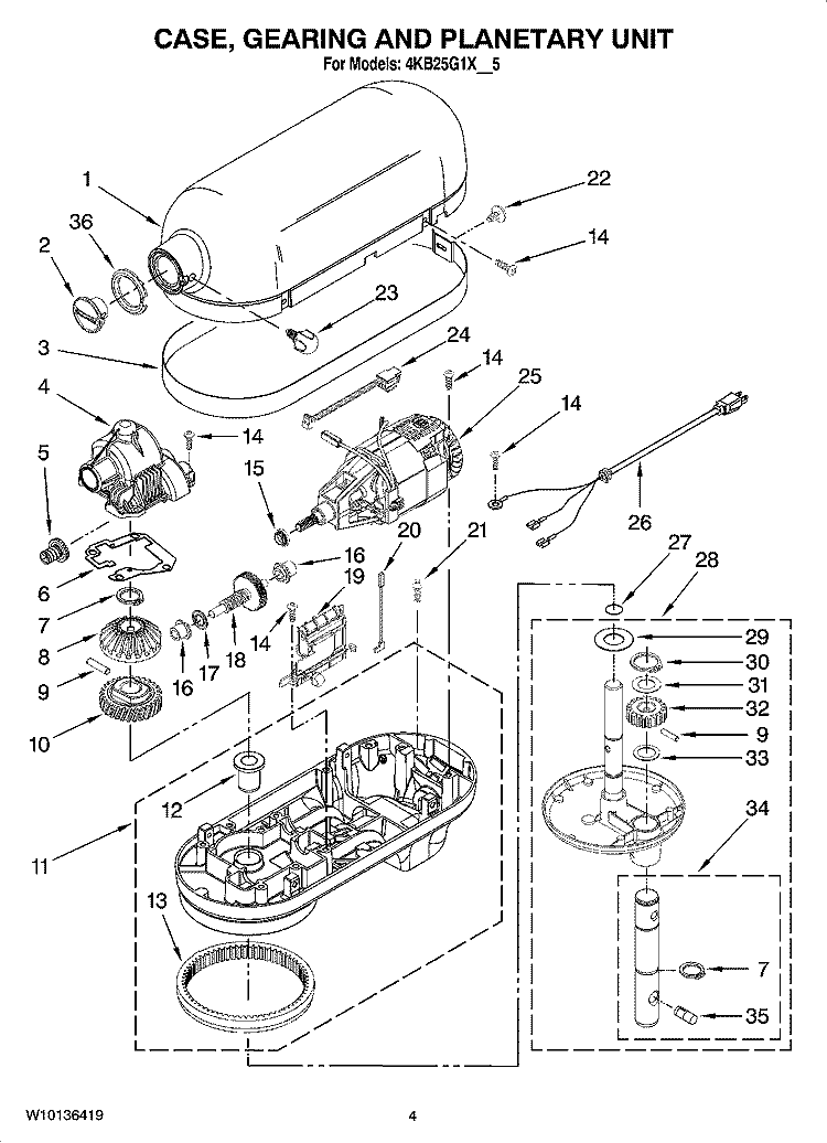 8212396 Stand Mixer Gearcase Housing with Gasket (Transmission Case, Gearbox Housing, Lower Housing Kit) - Image 5