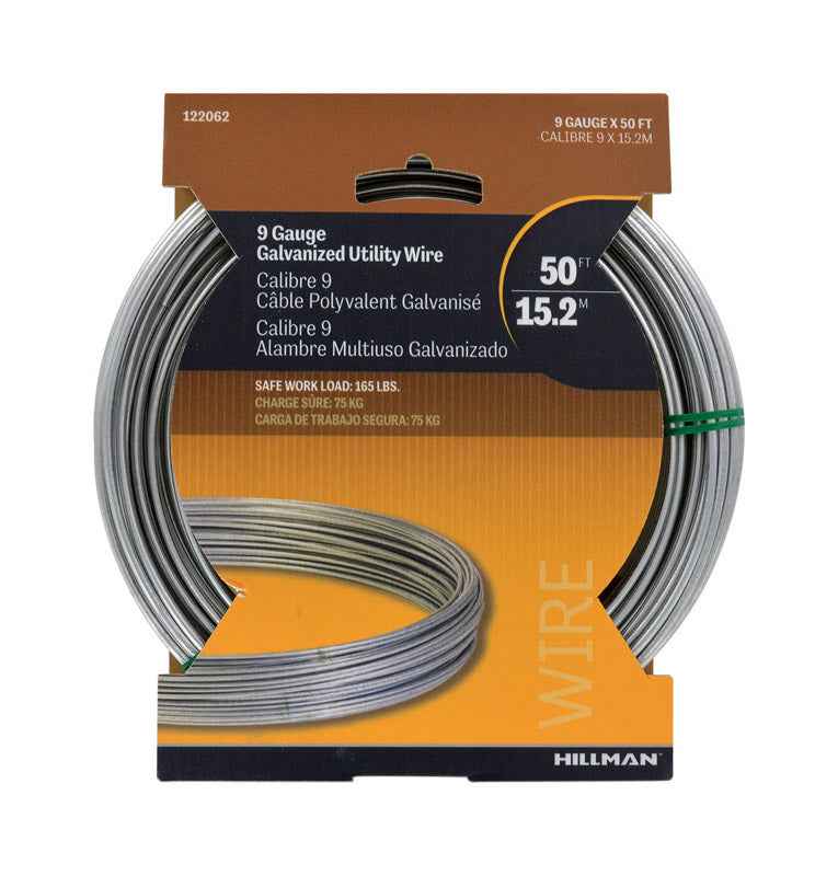 Hillman 50 ft. L 165 lb. cap. Galvanized Stranded Steel Wire 9 ga. - Image 2