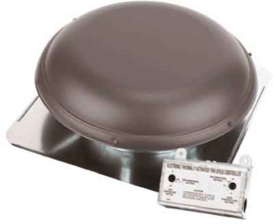 Air Vent 26.2 in. H X 25.5 in. W X 9 in. L X 14.5 in. D Brown Metal Power Roof Ventilator - Image 2