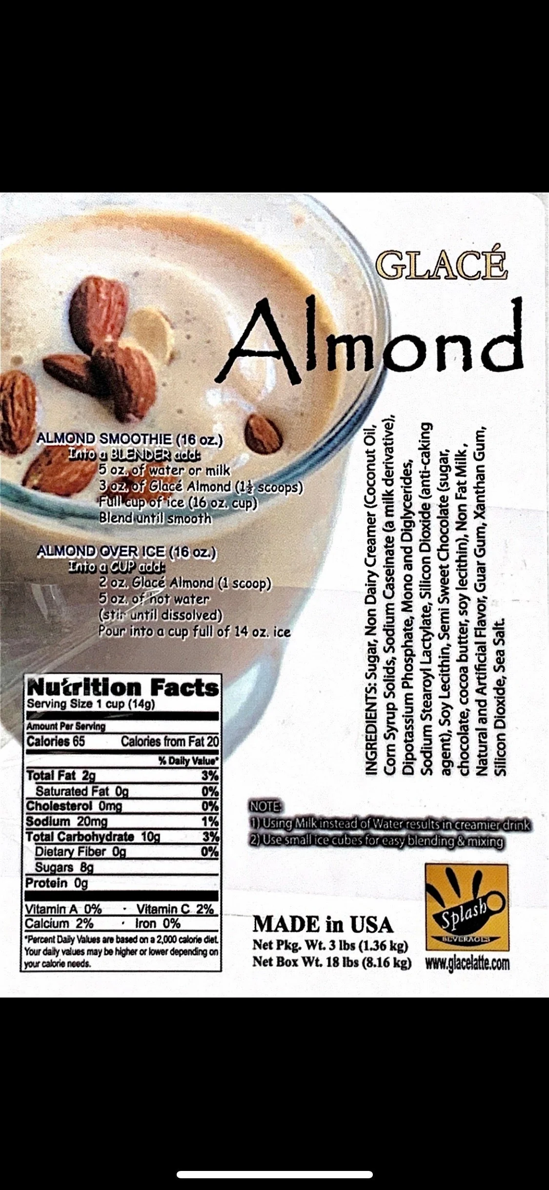 Almond 4 in 1 Bubble Tea / Latte and Frappe Mix  - Ships Free Within Canada on Orders Above CAD $199 - Image 2