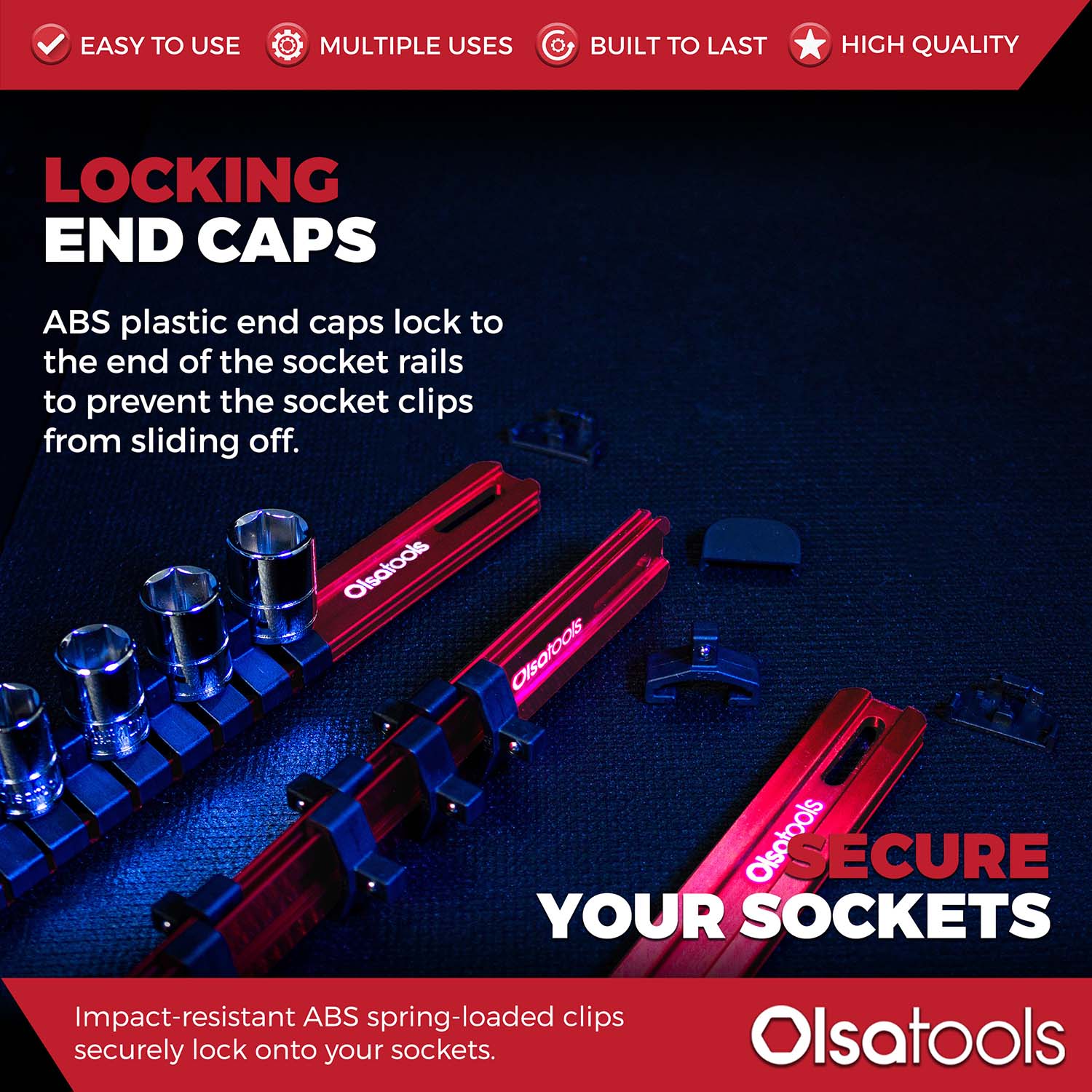 Aluminum Socket Organizer Rails with Locking End Caps - Image 101