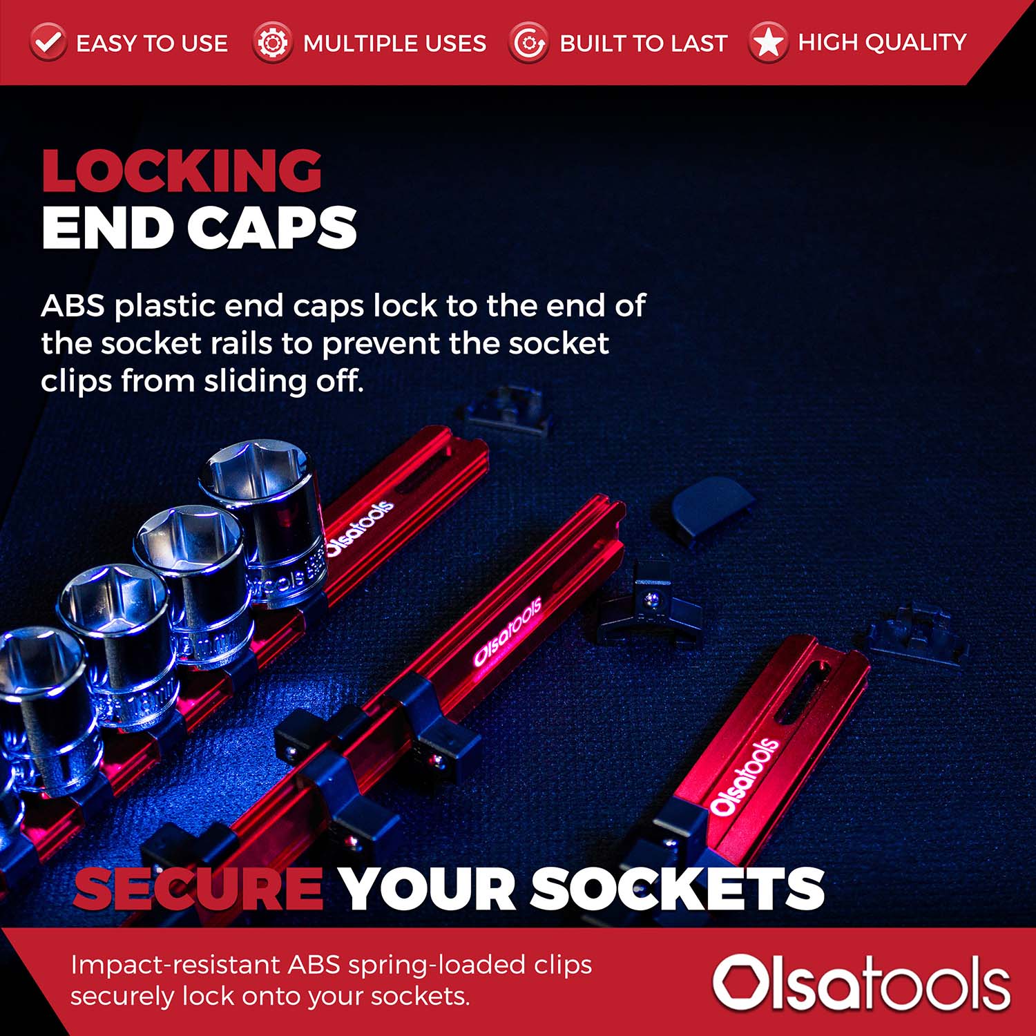 Aluminum Socket Organizer Rails with Locking End Caps - Image 113