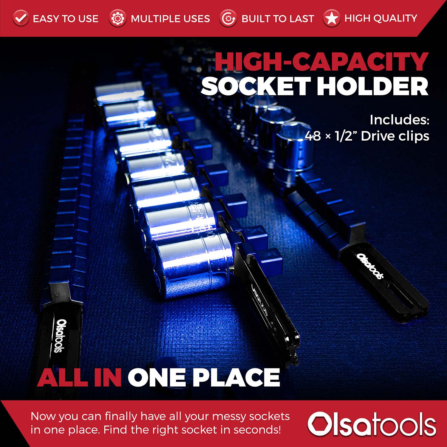 Aluminum Socket Organizer Rails with Locking End Caps - Image 119