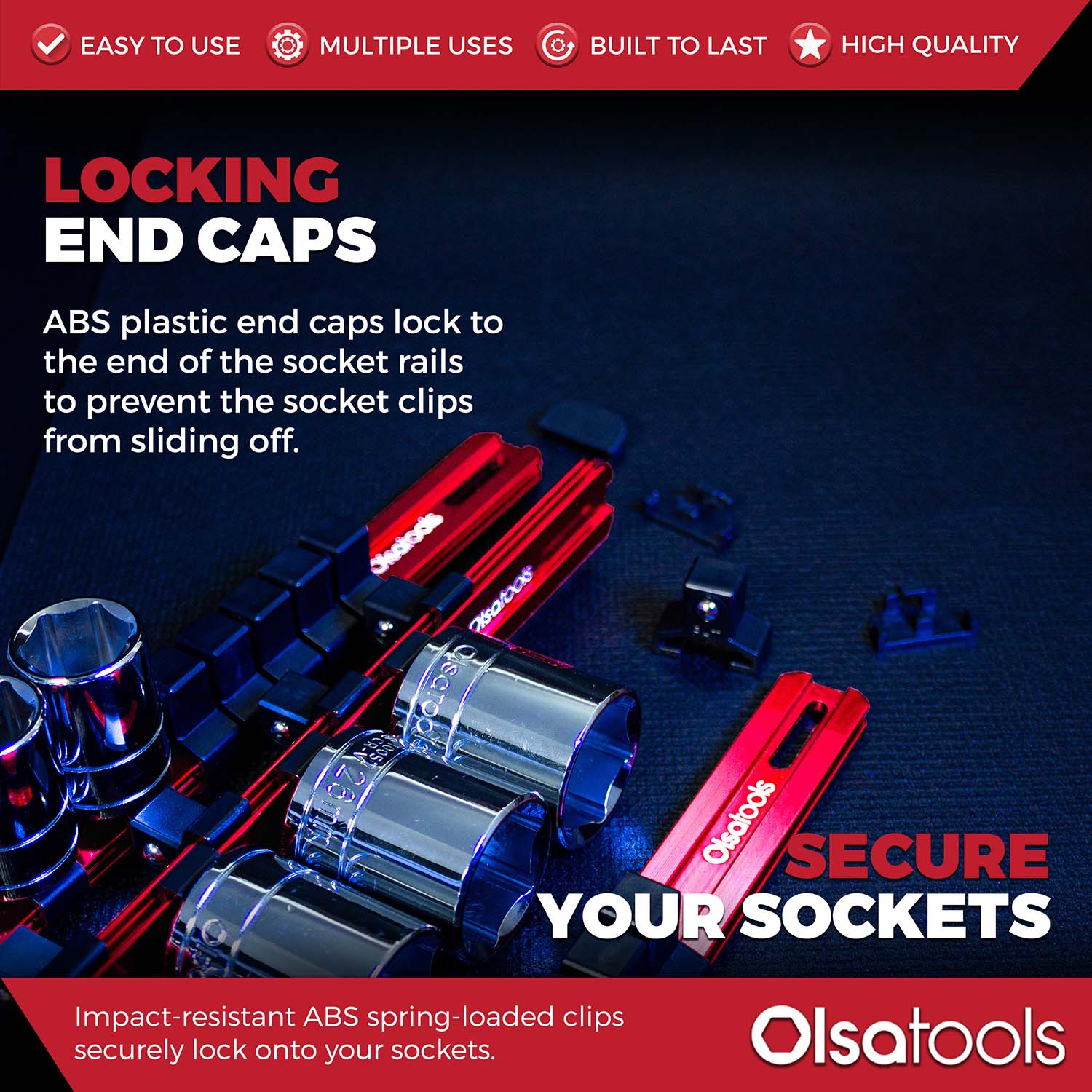 Aluminum Socket Organizer Rails with Locking End Caps - Image 125