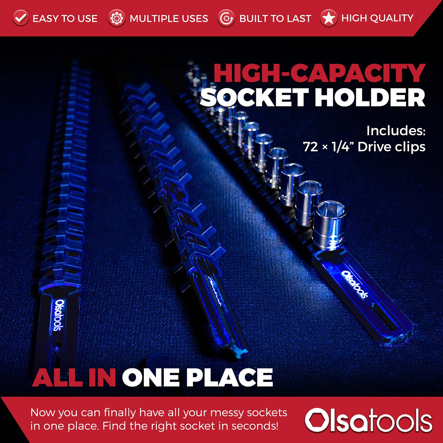 Aluminum Socket Organizer Rails with Locking End Caps - Image 127