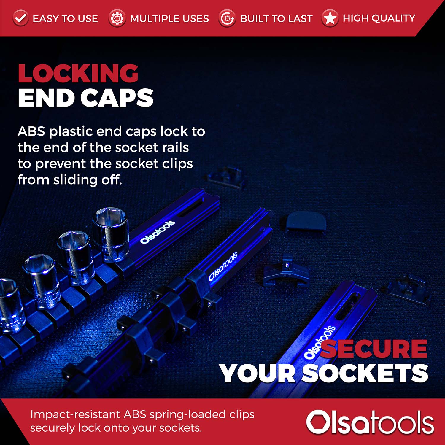 Aluminum Socket Organizer Rails with Locking End Caps - Image 129