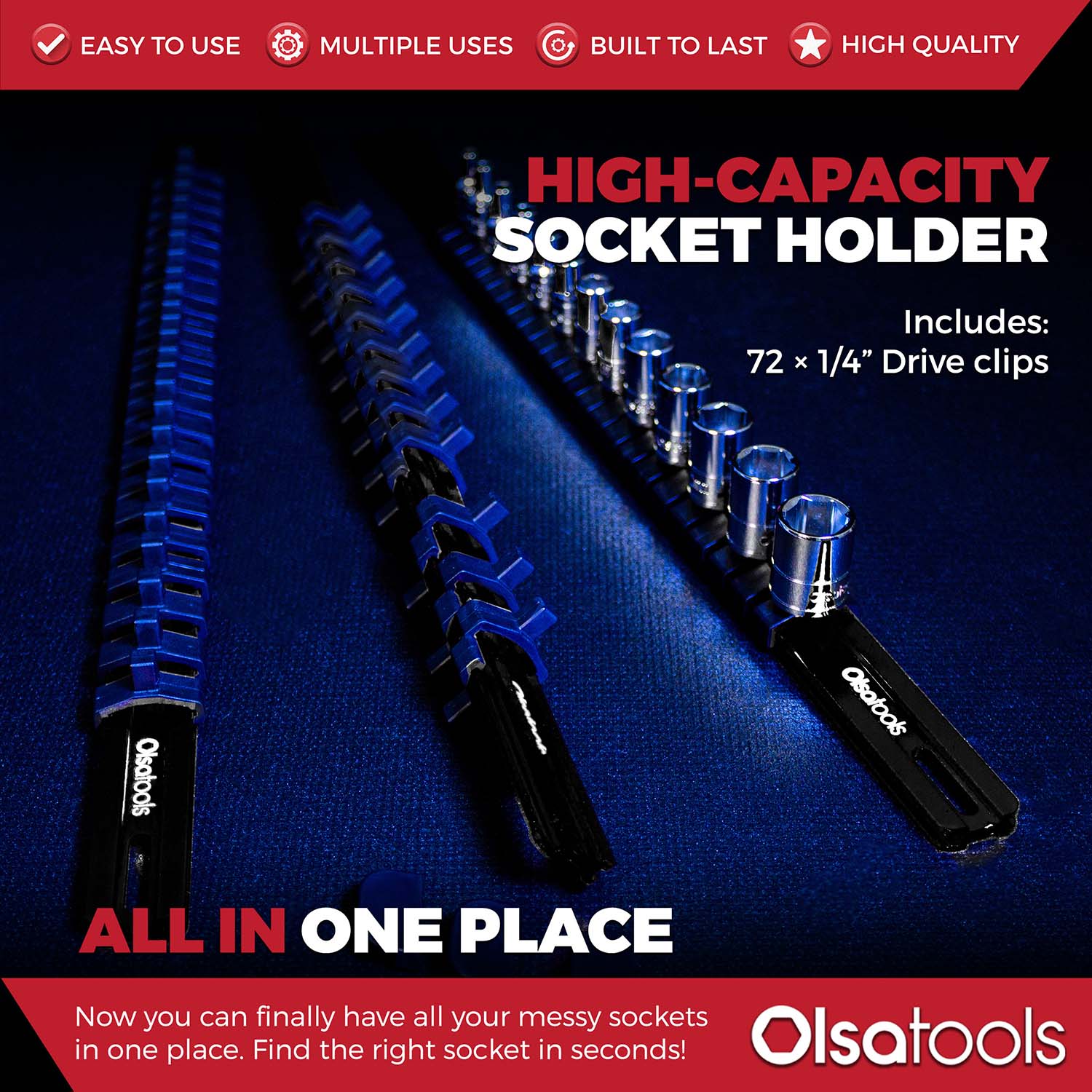 Aluminum Socket Organizer Rails with Locking End Caps - Image 131