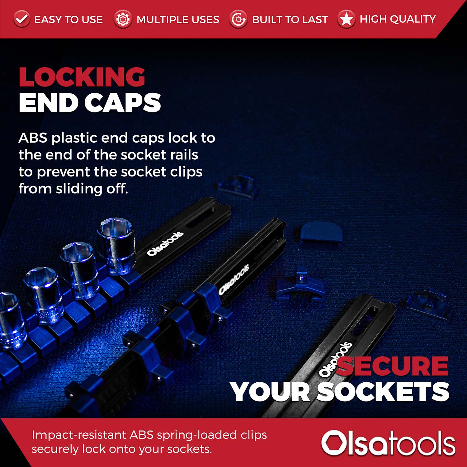 Aluminum Socket Organizer Rails with Locking End Caps - Image 133