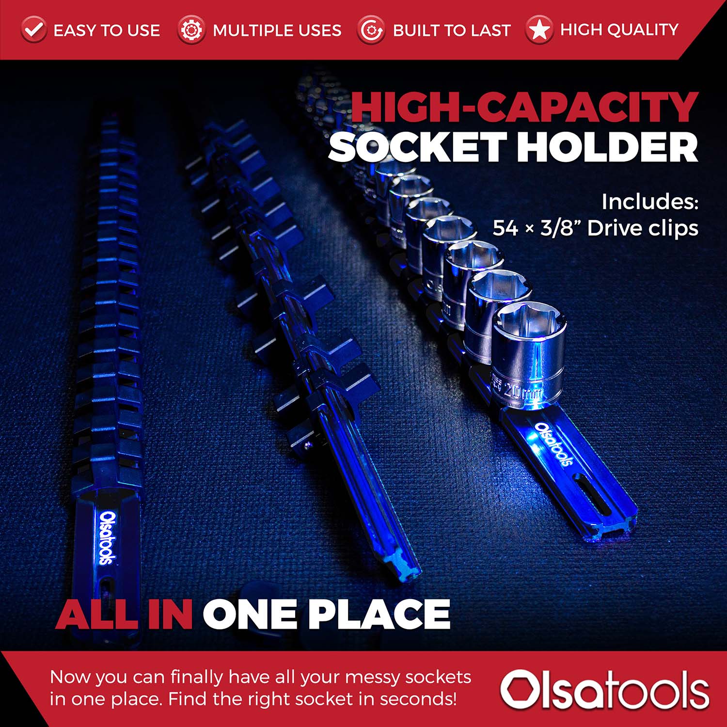 Aluminum Socket Organizer Rails with Locking End Caps - Image 139