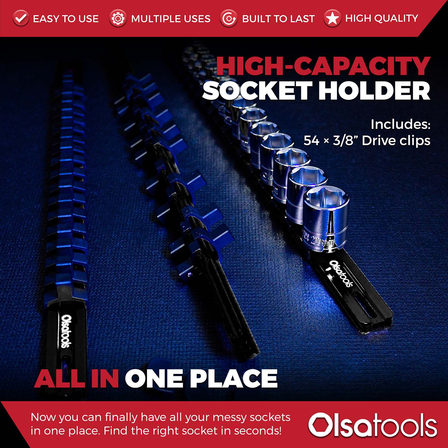 Aluminum Socket Organizer Rails with Locking End Caps - Image 143
