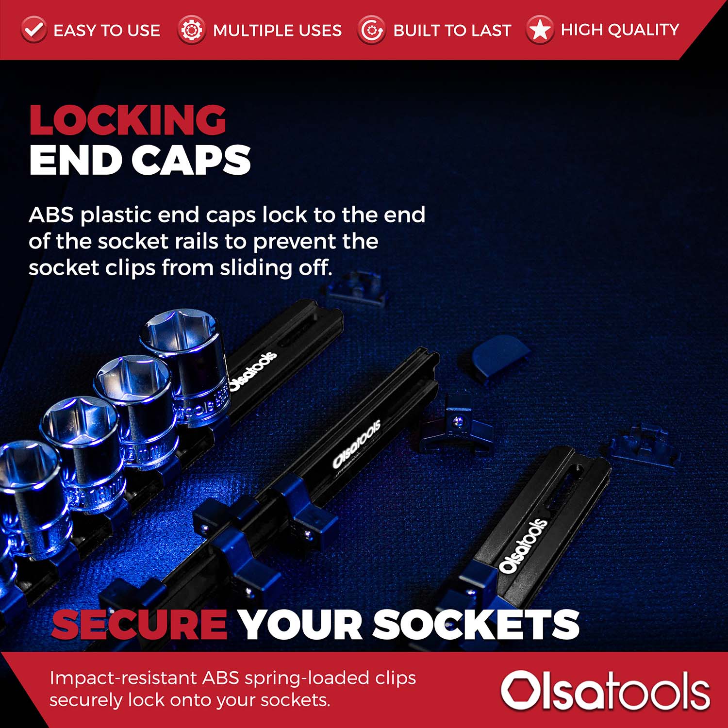 Aluminum Socket Organizer Rails with Locking End Caps - Image 145