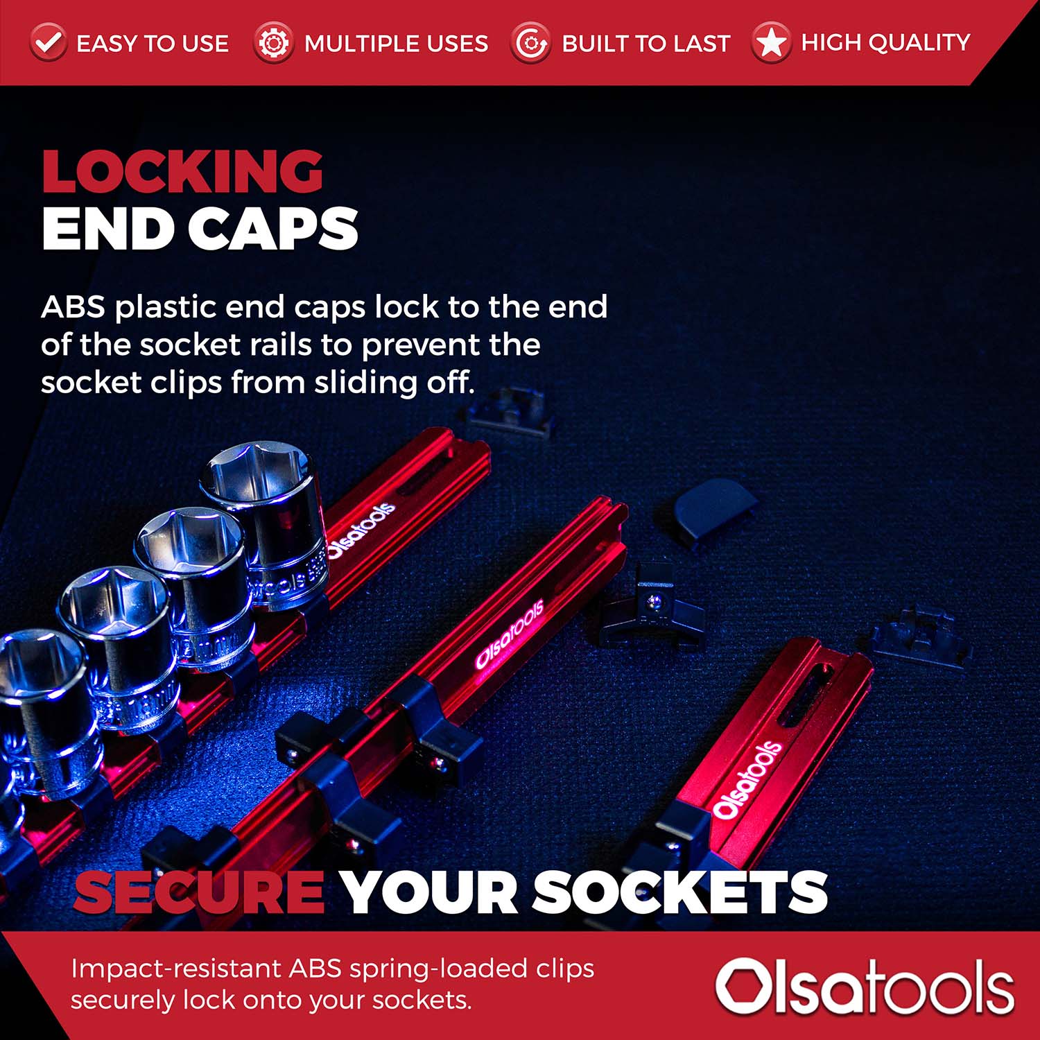 Aluminum Socket Organizer Rails with Locking End Caps - Image 149