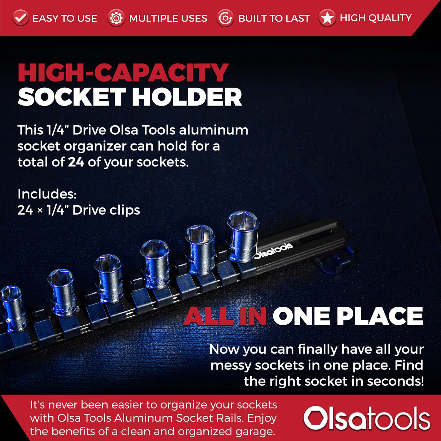 Aluminum Socket Organizer Rails with Locking End Caps - Image 43