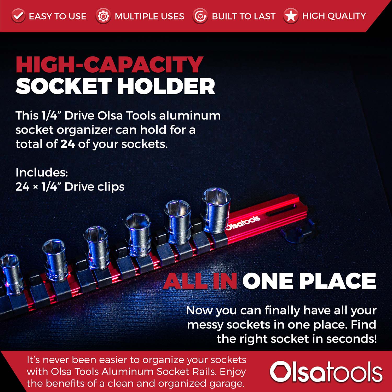 Aluminum Socket Organizer Rails with Locking End Caps - Image 51
