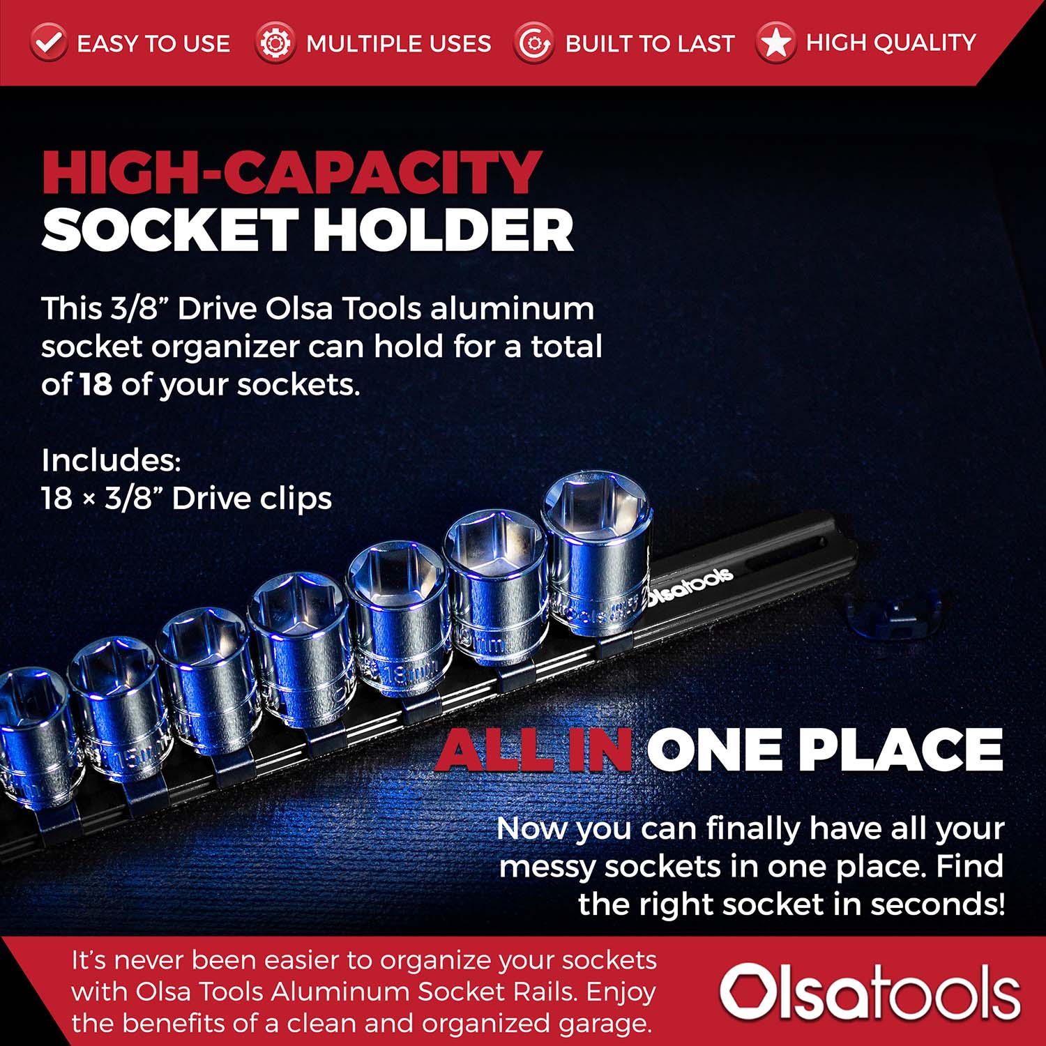 Aluminum Socket Organizer Rails with Locking End Caps - Image 55