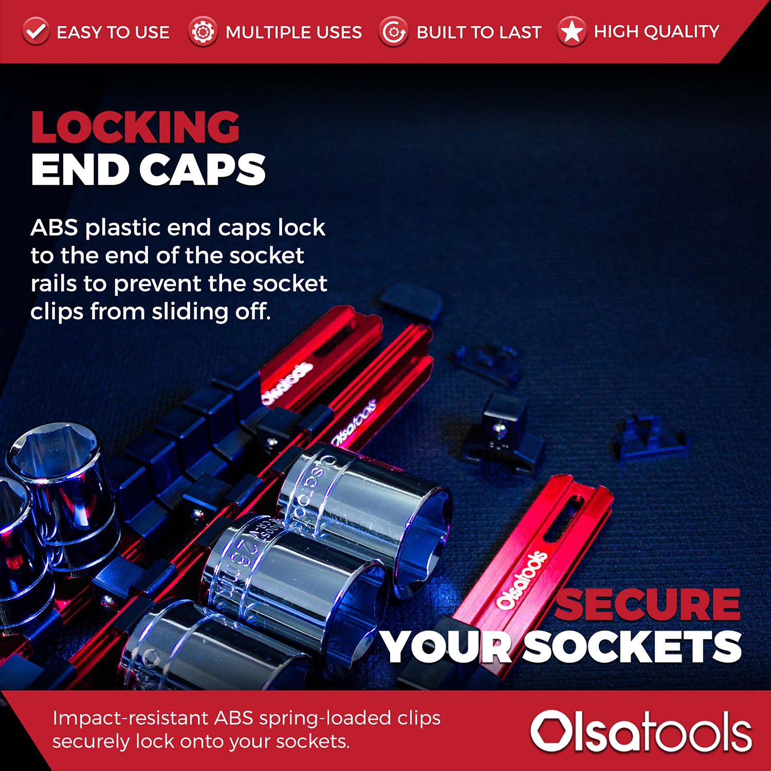Aluminum Socket Organizer Rails with Locking End Caps - Image 89
