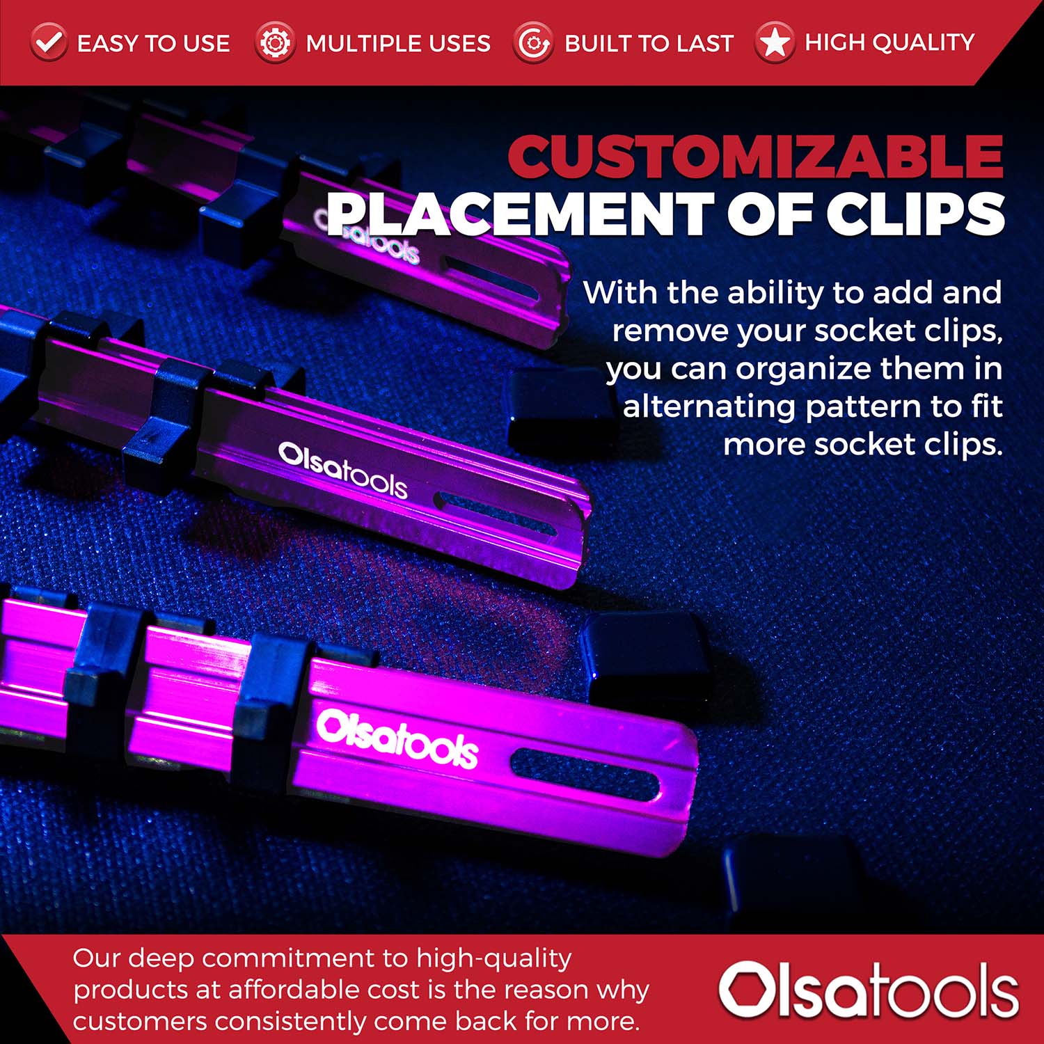 Aluminum Socket Organizer Rails With Rubber End Caps - Image 106