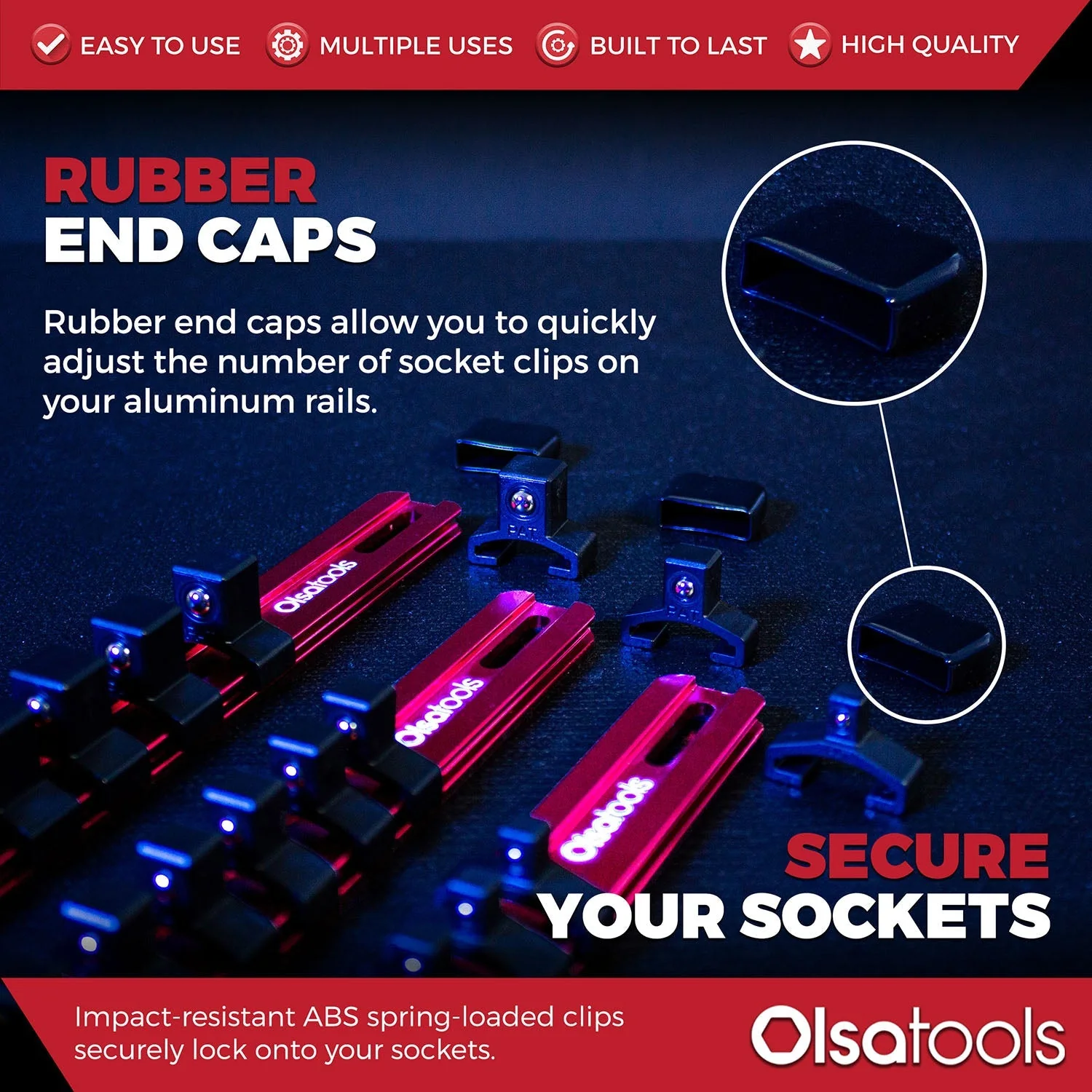 Aluminum Socket Organizer Rails With Rubber End Caps - Image 121