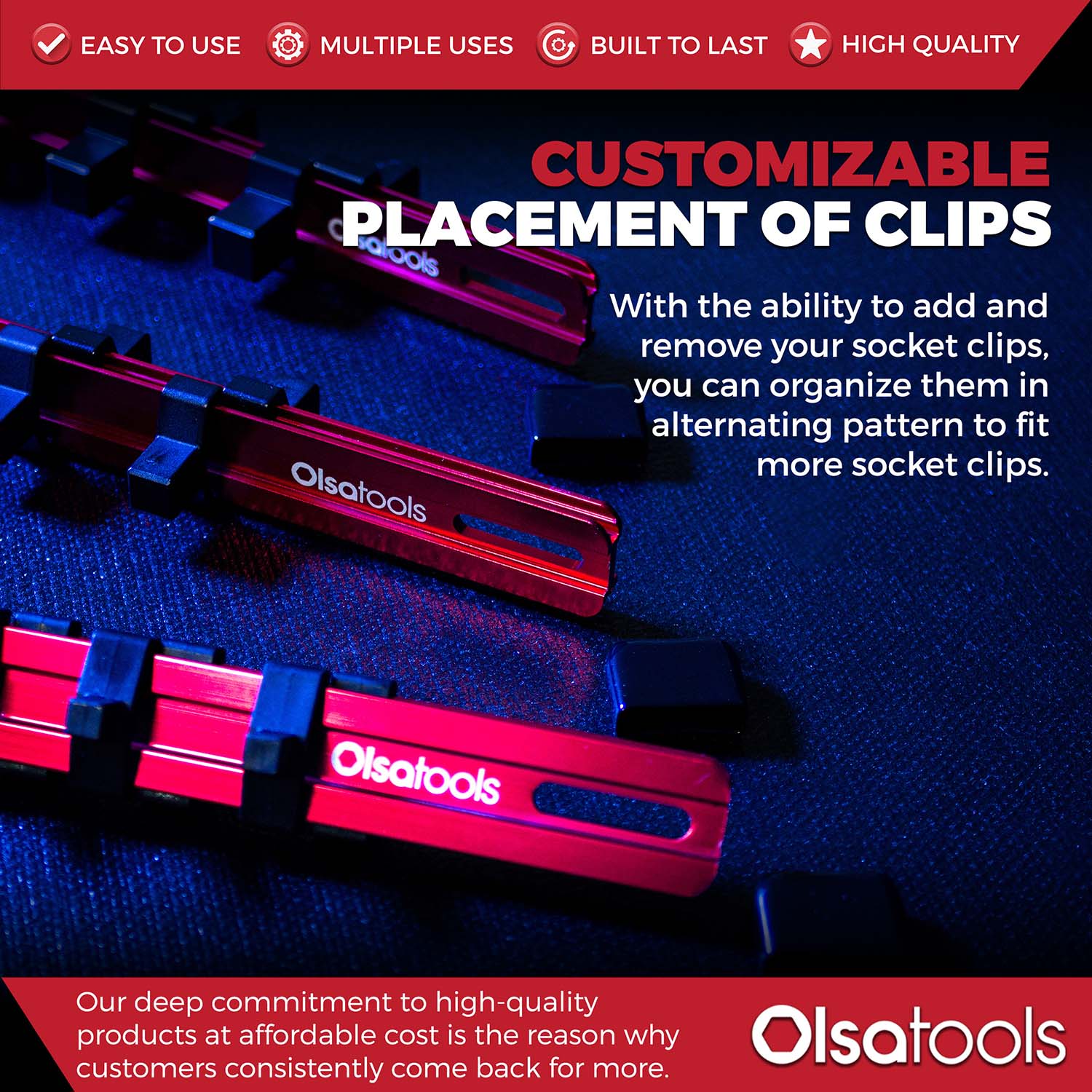 Aluminum Socket Organizer Rails With Rubber End Caps - Image 122