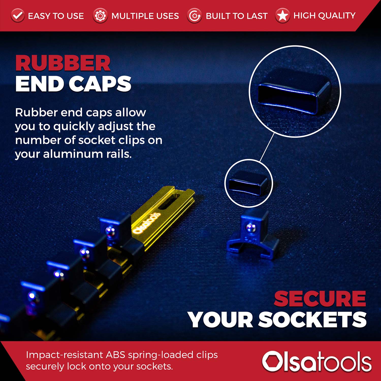 Aluminum Socket Organizer Rails With Rubber End Caps - Image 129