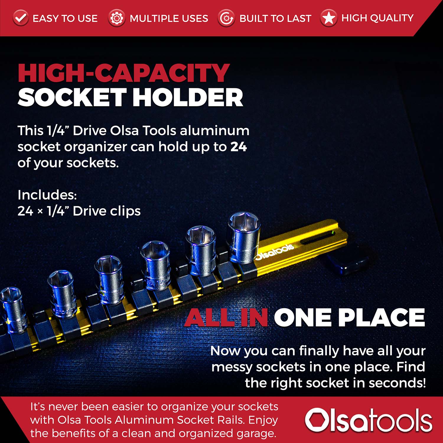 Aluminum Socket Organizer Rails With Rubber End Caps - Image 131