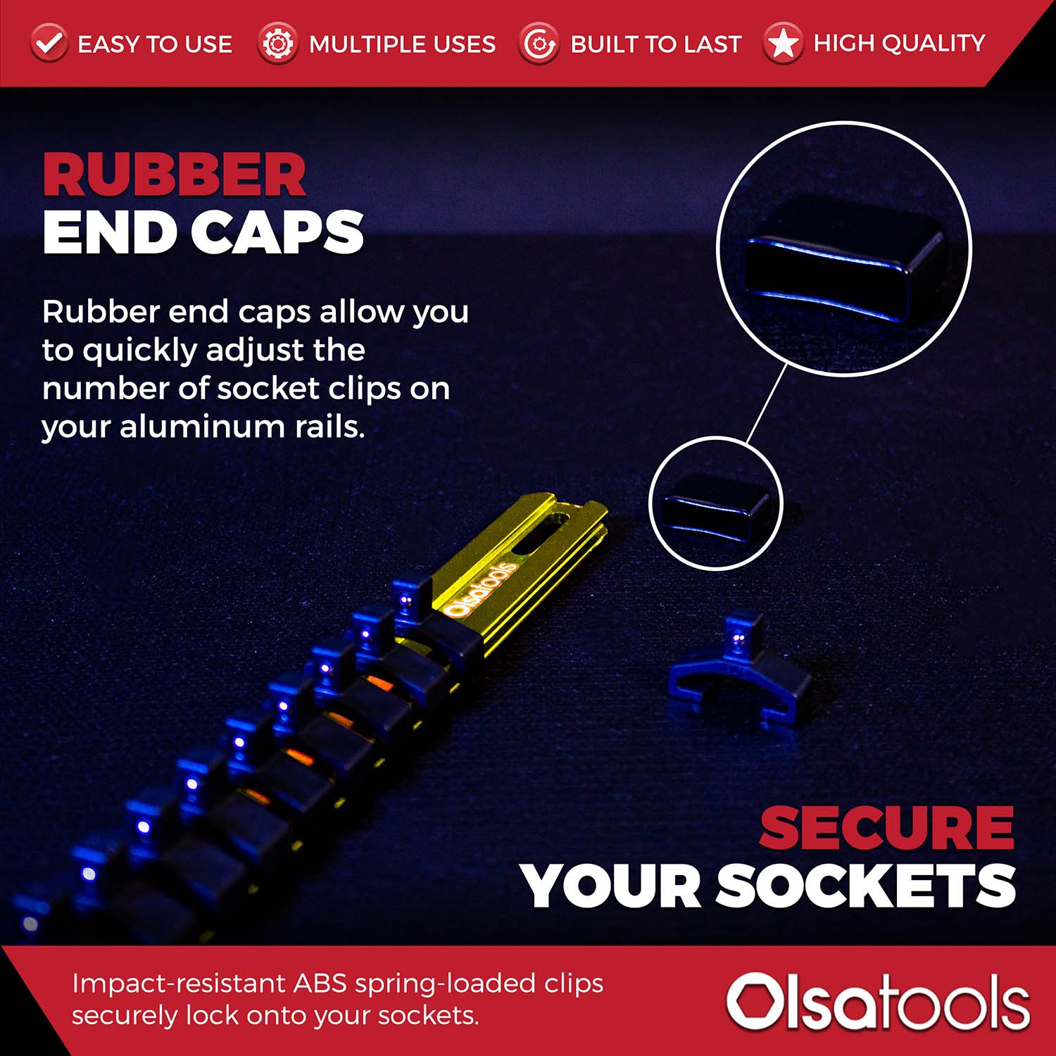 Aluminum Socket Organizer Rails With Rubber End Caps - Image 133