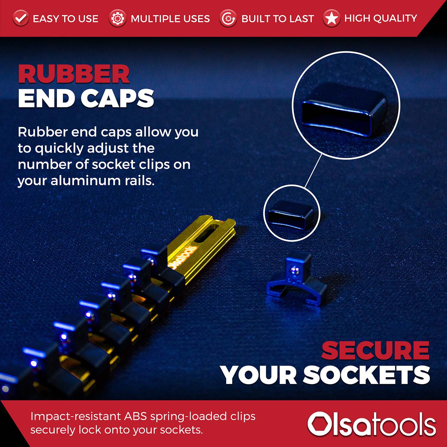 Aluminum Socket Organizer Rails With Rubber End Caps - Image 137