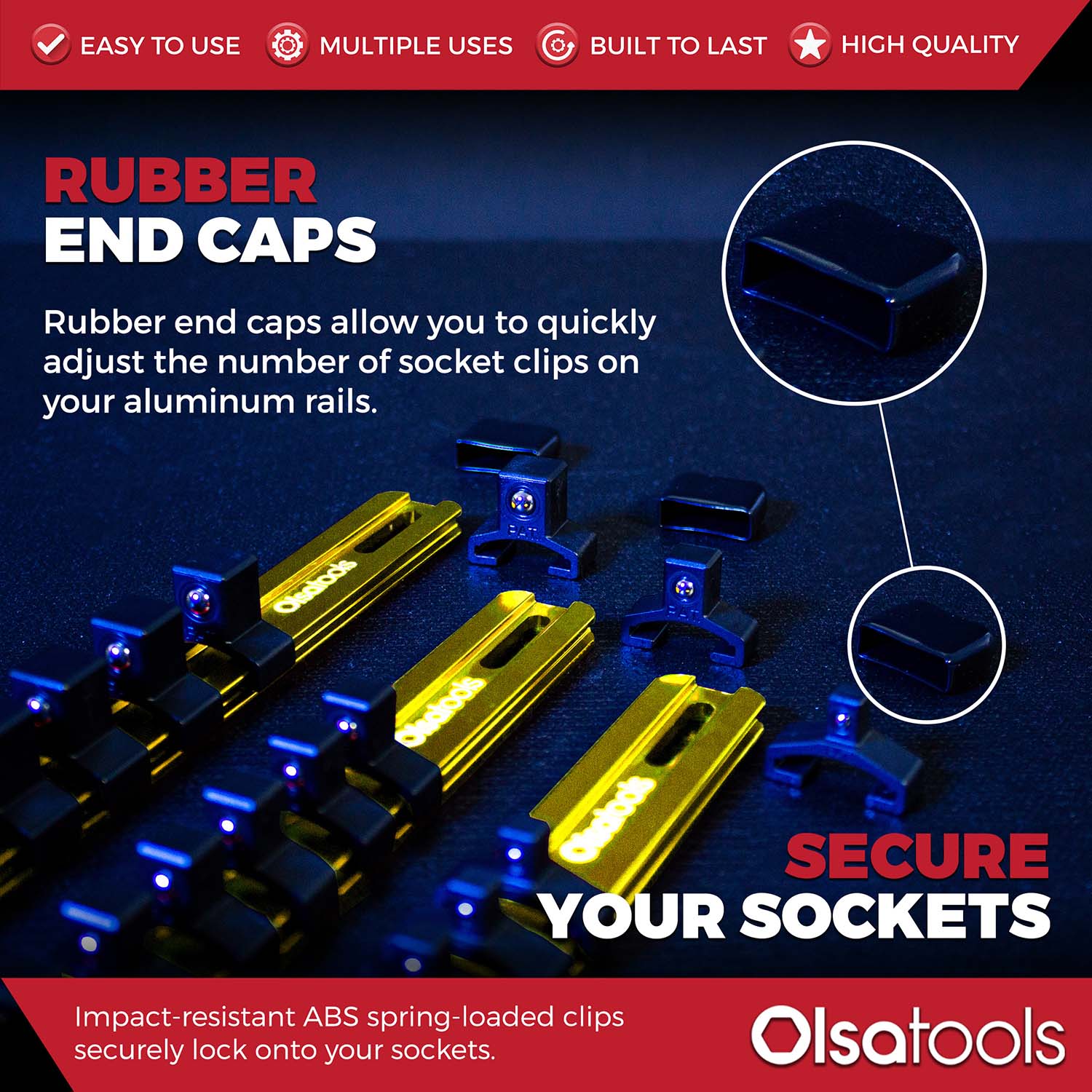 Aluminum Socket Organizer Rails With Rubber End Caps - Image 141