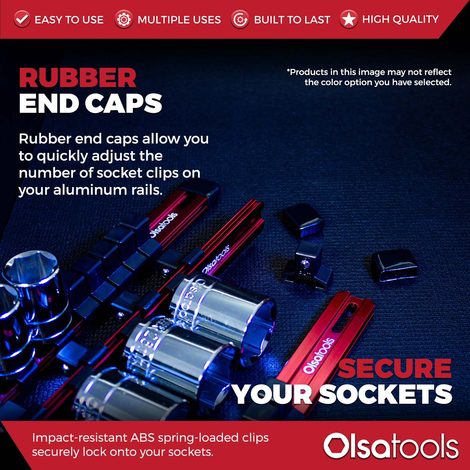 Aluminum Socket Organizer Rails With Rubber End Caps - Image 145
