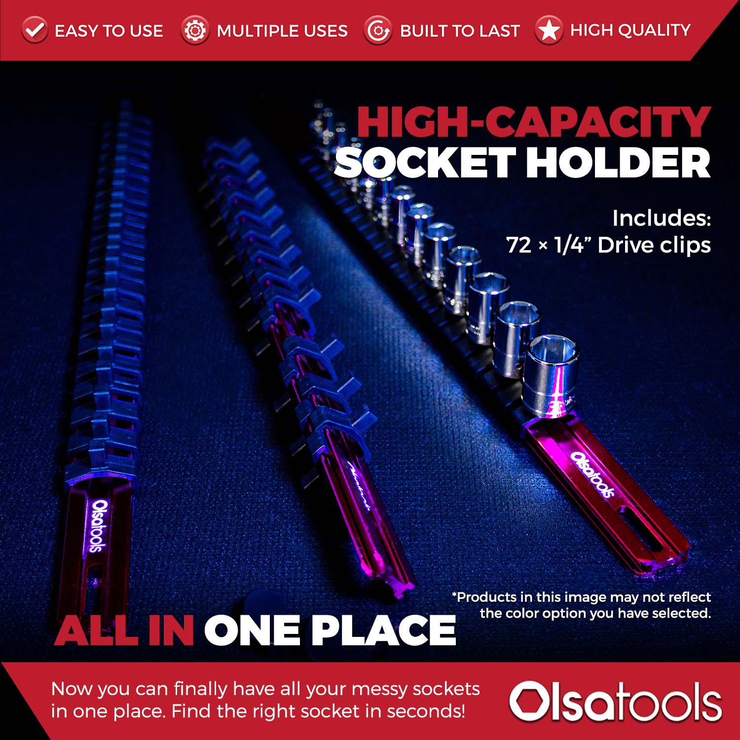 Aluminum Socket Organizer Rails With Rubber End Caps - Image 147