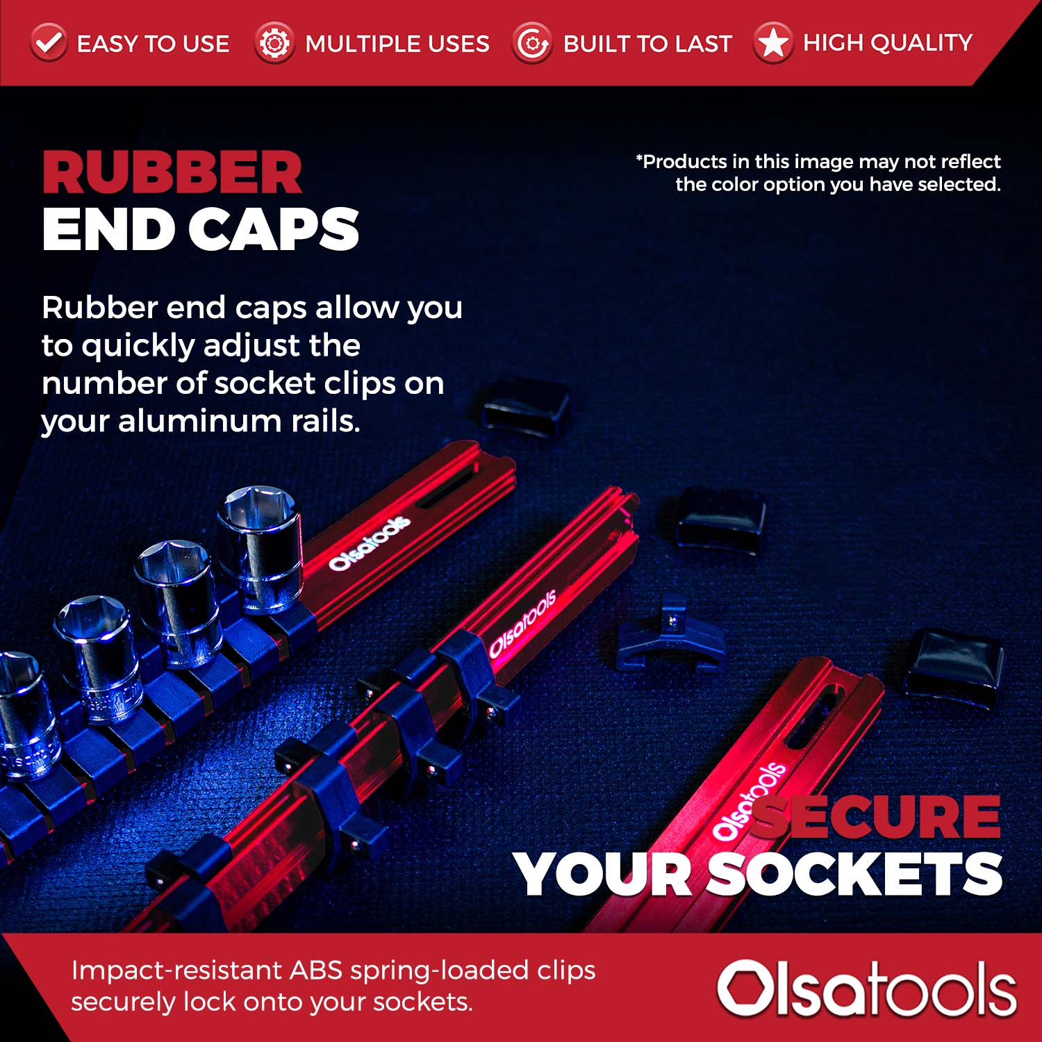 Aluminum Socket Organizer Rails With Rubber End Caps - Image 149