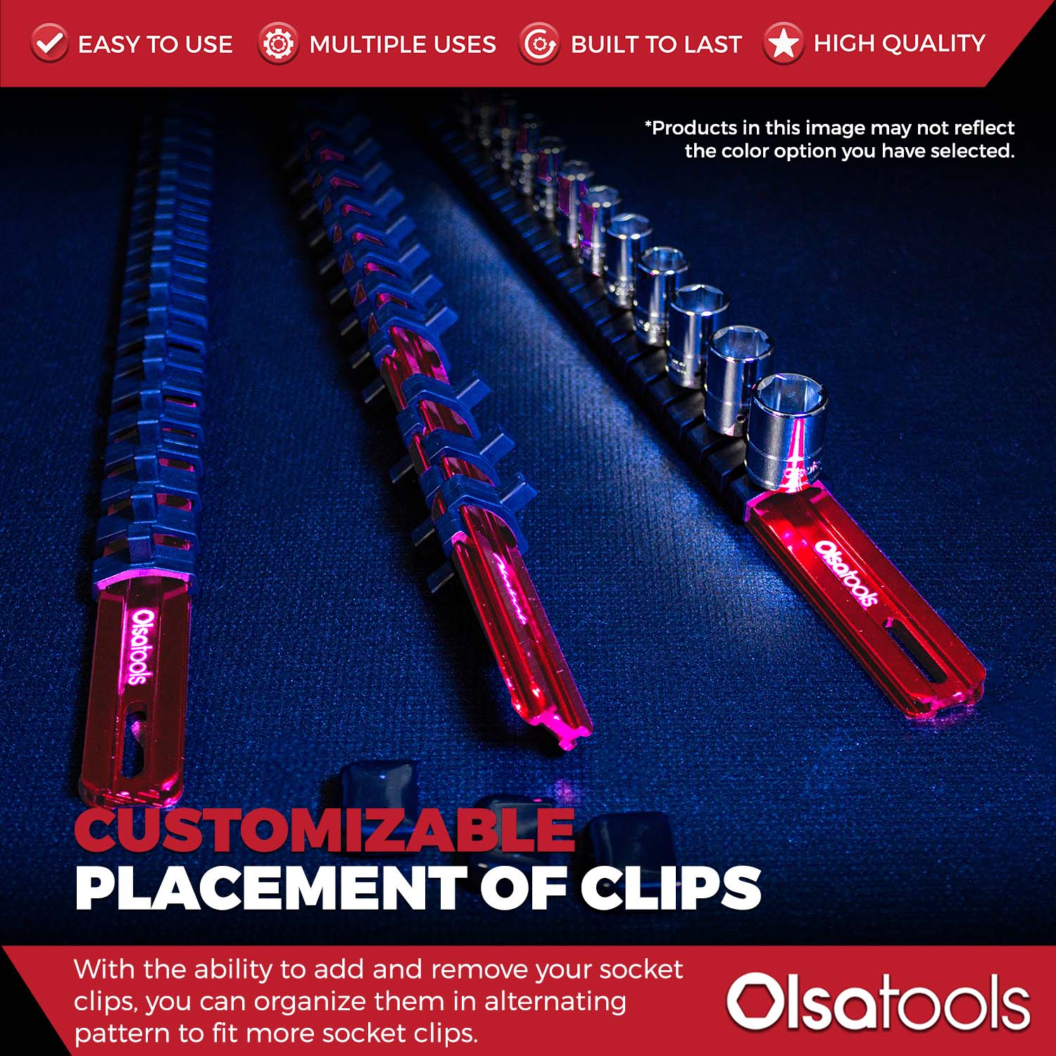 Aluminum Socket Organizer Rails With Rubber End Caps - Image 150