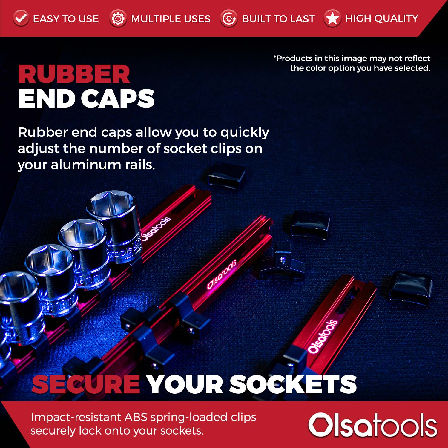 Aluminum Socket Organizer Rails With Rubber End Caps - Image 153