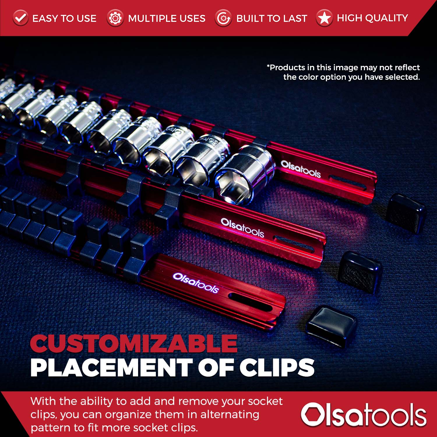 Aluminum Socket Organizer Rails With Rubber End Caps - Image 154