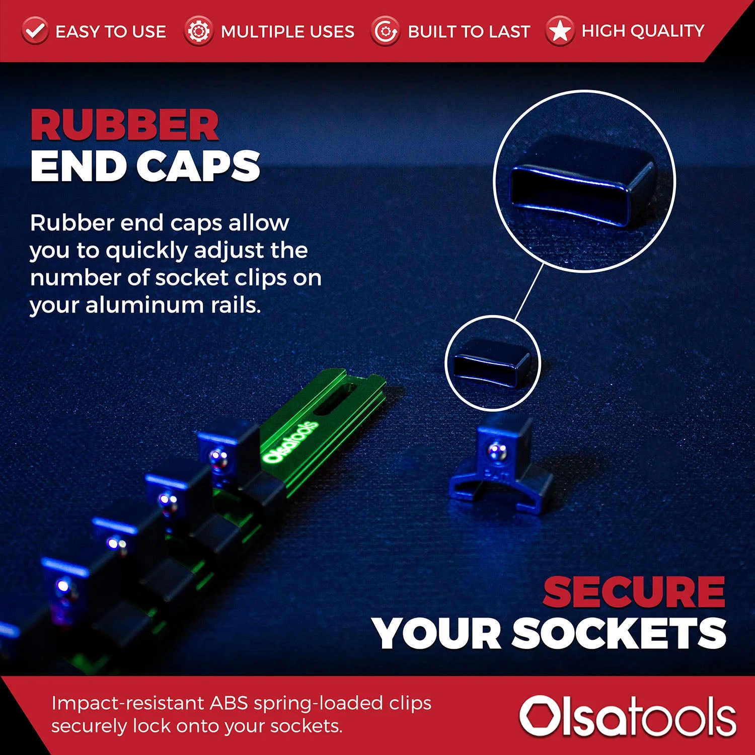 Aluminum Socket Organizer Rails With Rubber End Caps - Image 157