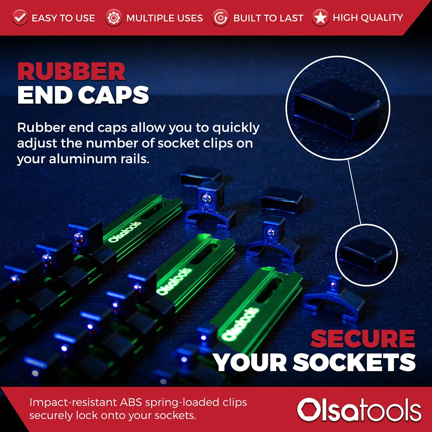 Aluminum Socket Organizer Rails With Rubber End Caps - Image 169