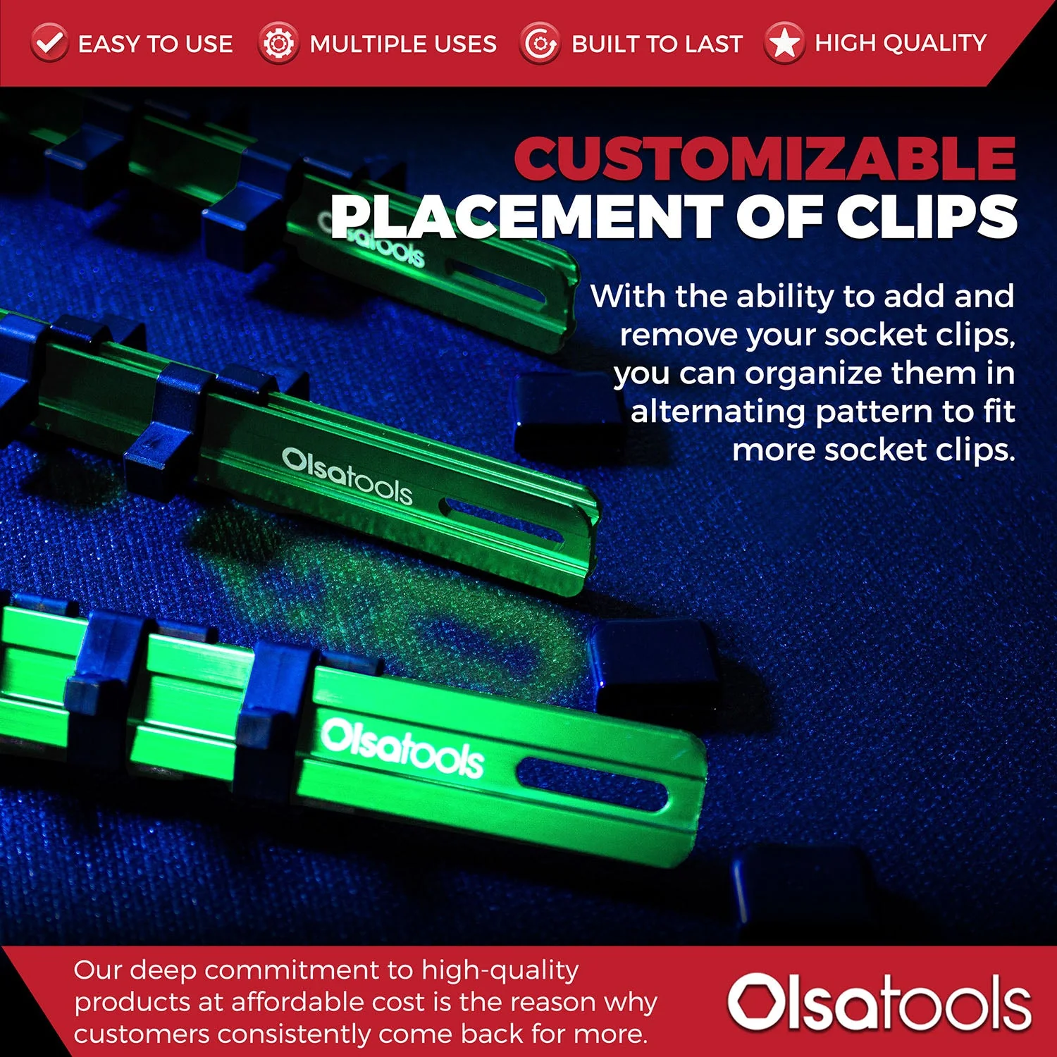 Aluminum Socket Organizer Rails With Rubber End Caps - Image 170