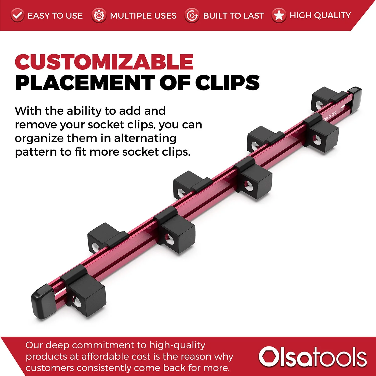 Aluminum Socket Organizer Rails With Rubber End Caps - Image 191