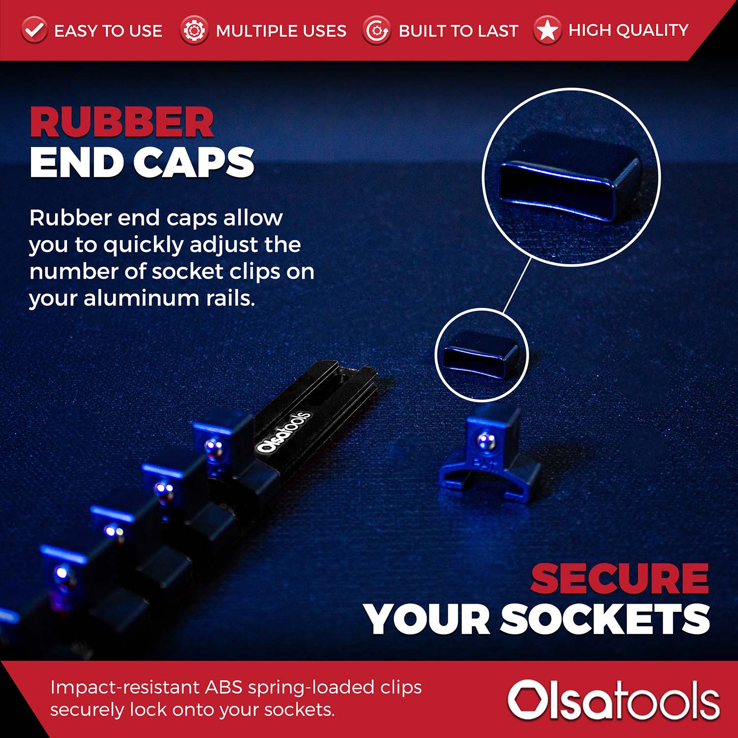 Aluminum Socket Organizer Rails With Rubber End Caps - Image 49