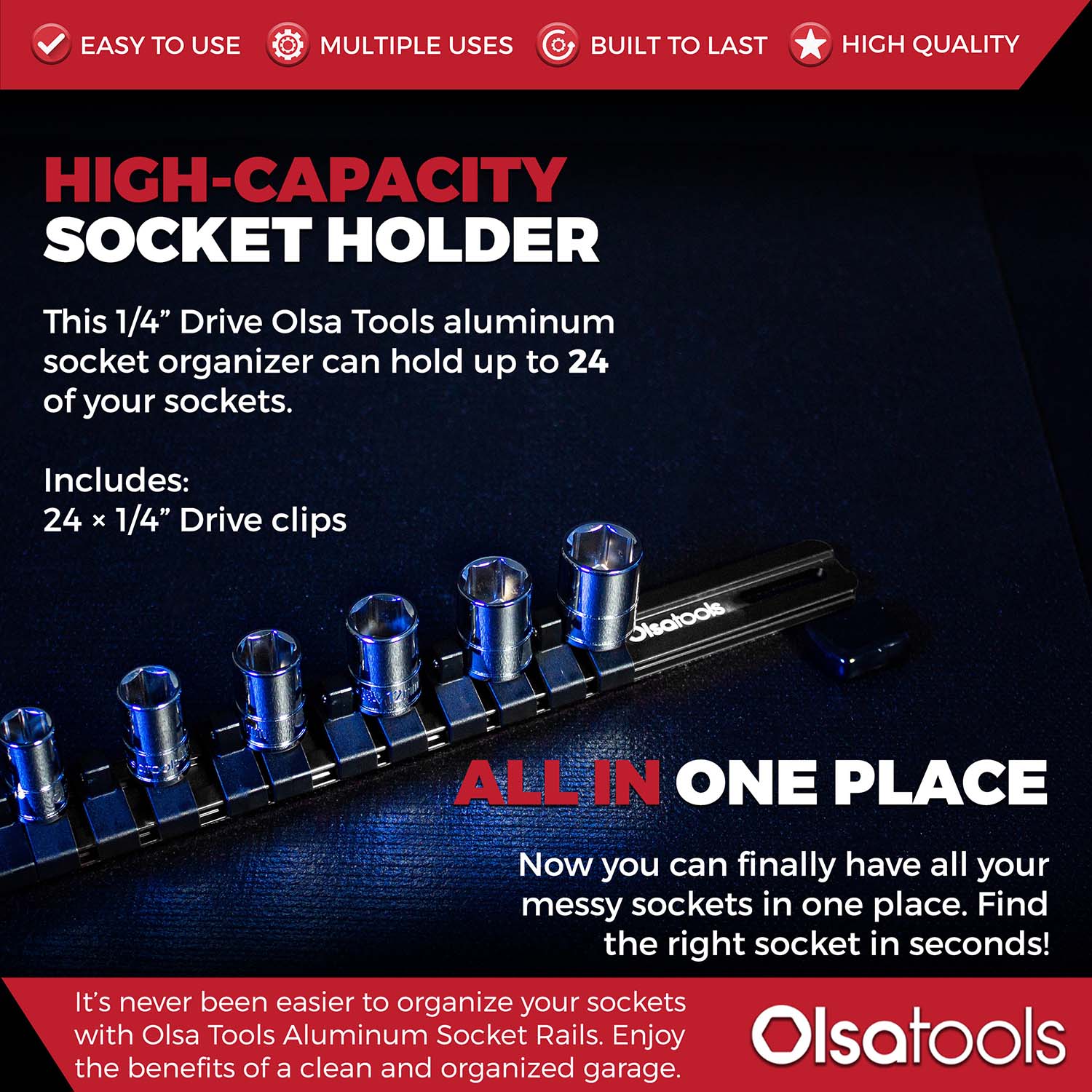 Aluminum Socket Organizer Rails With Rubber End Caps - Image 51