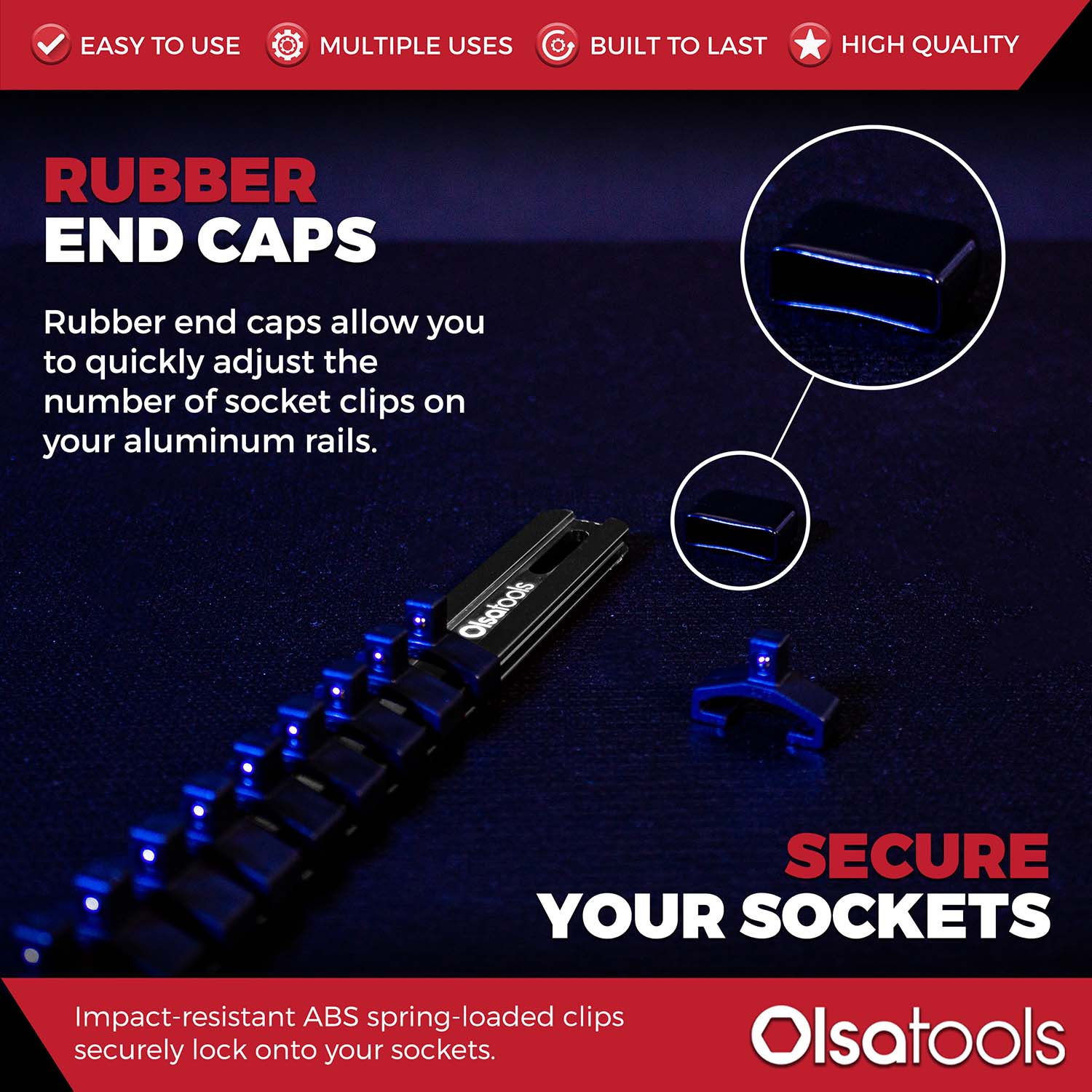 Aluminum Socket Organizer Rails With Rubber End Caps - Image 53