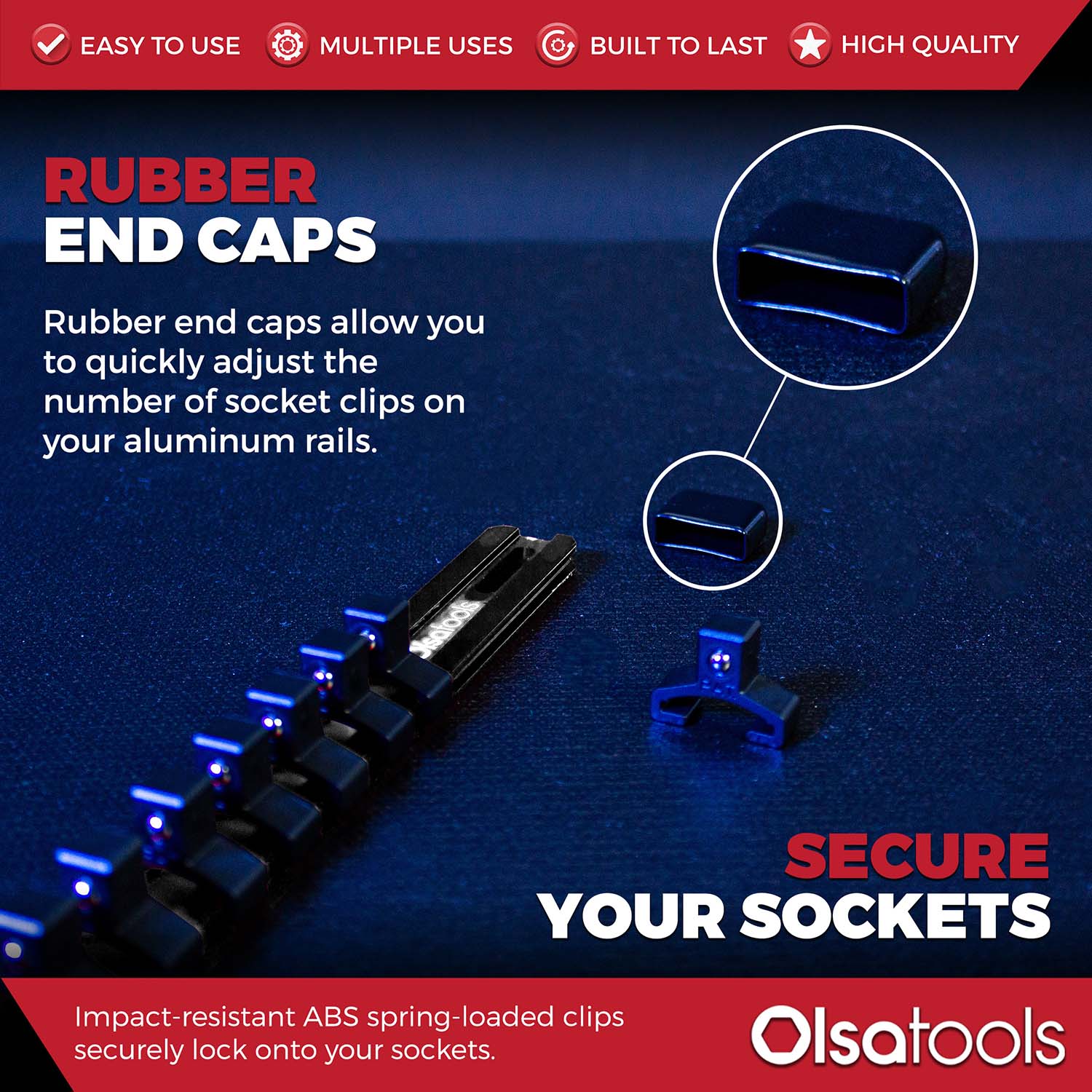 Aluminum Socket Organizer Rails With Rubber End Caps - Image 57